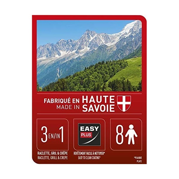 Tefal Raclette Colormania 3 en 1 Appareil à Raclette Grill et Crêpe, Revêtement Antiadhésif Easy Plus, 8 Coupelles, Compatibl