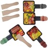 RoDzj Poelon Raclette Triangulaire, 4 Pièces Revêtement Antiadhésif Mini Raclette Set avec 4 Spatules Raclette Coupelle Racle...