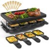 Raclette 8 Personen Raclette Grill Tischgrill Elektrisch 8 Pfännchen 8 Raclette Holzspatel Korean BBQ Grill Elektrogrill Anti