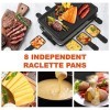 Raclette 8 Personen Raclette Grill Tischgrill Elektrisch 8 Pfännchen 8 Raclette Holzspatel Korean BBQ Grill Elektrogrill Anti