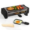 Raclette 2 Personen Raclette Grill Mini Raclette 3 Pfännchen 3 Raclette Holzspatel Tischgrill Elektrisch Korean BBQ Grill Ele