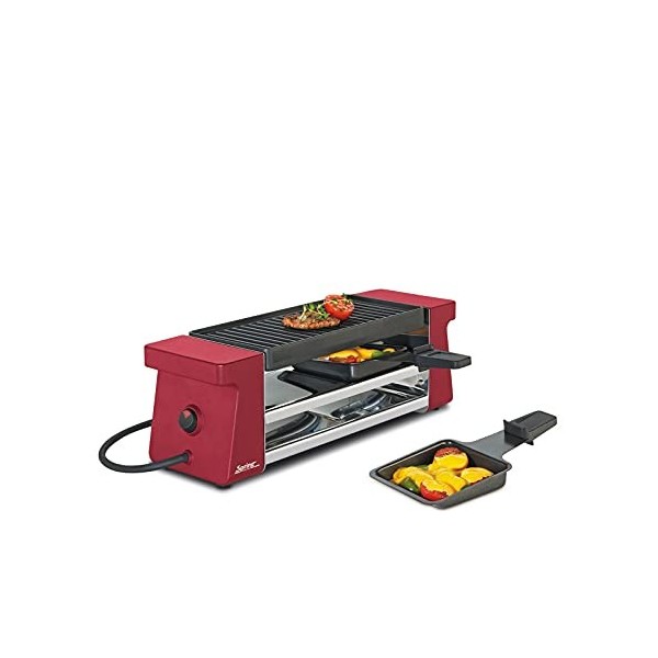 Unbekannt Spring 3037003001 2 Compact Raclette avec Plaque de Cuisson en Aluminium, Acier Inoxydable, Rouge