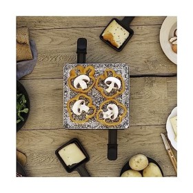 LIVOO DOC242 Appareil à Raclette 4 Personnes | Grill Pierre en Granite Amovible | Revêtement Antiadhésif - 600 Watts