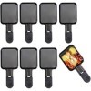 Coupelle Raclette Poêlon Raclette Grill Accessoires Antiadhésif Avec Poignée Isolée de Couleur, 8 Pcs, 18x8x1.5cm, Acier Inox