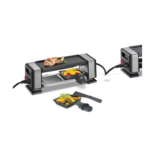 Küchenprofi Raclette VISTA2 PLUS - Raclette pour 2 personnes - Extensible jusquà 3 appareils - Acier inoxydable - Plaque de 