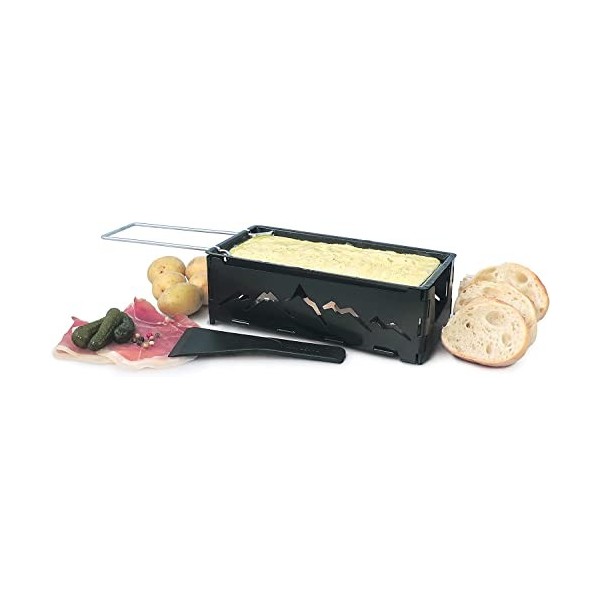 Swissmar KF-00536 Nordic Raclette Fromage à raclette avec spatule, acier, noir, 18 cm x 8 cm x 6 cm, portable, chauffe-plat, 