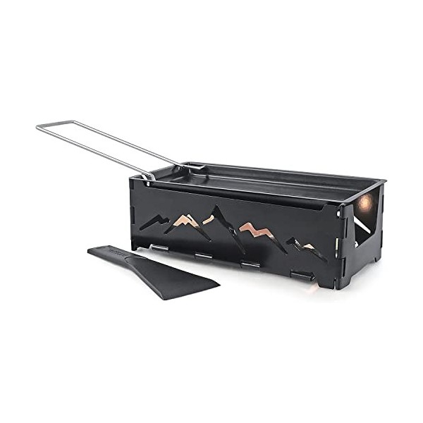 Swissmar KF-00536 Nordic Raclette Fromage à raclette avec spatule, acier, noir, 18 cm x 8 cm x 6 cm, portable, chauffe-plat, 