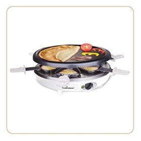 LITTLE BALANCE 8389 Happy Cheese Trio 1200 - Raclette Grill Crêpière - 3 fonctions en 1 seul appareil - 6 personnes - Revêtem