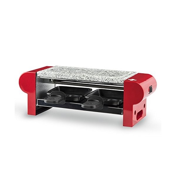 H.Koenig Appareil à raclette Duo Multifonction 2 personnes Professionnel RP2 avec Pierre Granit, cuisine Fromage Fondue, Acce