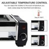 HengBO Appareil Raclette 2 Personnes Mini Grill Raclette avec 2 Poêlons à Raclette et 4 Grattoirs en Bois, Thermostat réglabl