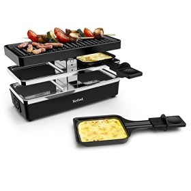 Tefal Appareil à raclette avec plaque crêpparty, 1050 W, Revêtement antiadhésif Powerglide, Indicateur Thermo-Spot, Rangemen