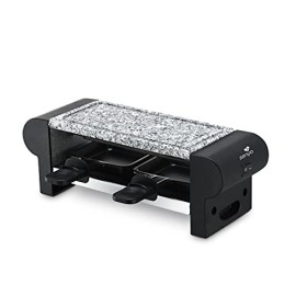 SENYA Appareil 2 Personnes, avec Pierre à Cuire Amovible, revêtement antiadhésif, 350W, My Little Raclette, SYCK-G065, Noir