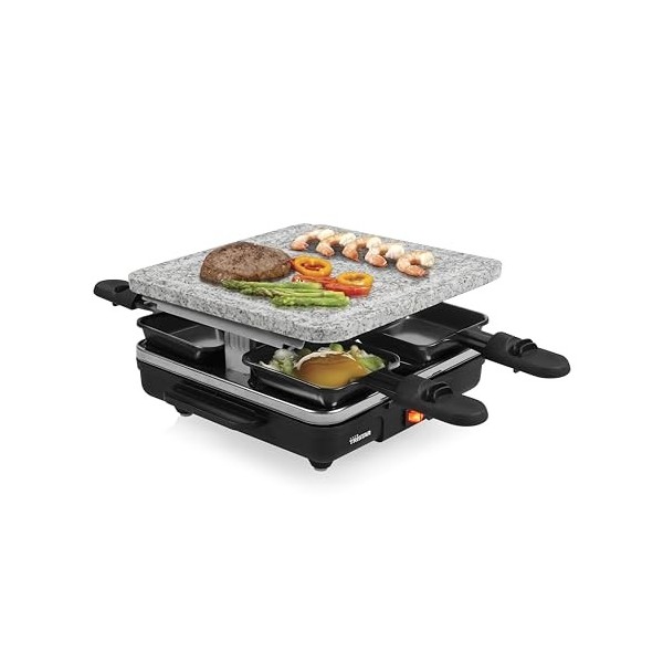 Appareil à raclette Tristar RA-2745 - Pierre à cuire - Surface de de cuisson 21 x 21 cm - Pour 4 personnes