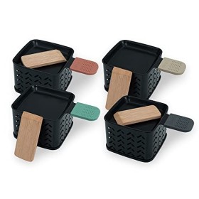 CÉCOA - Lot de 4 raclettes à la bougie : Cheese’up · Fromage fondu en 2 minutes · Sans électricité · Format compact · Raclett