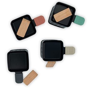 CÉCOA - Lot de 4 raclettes à la bougie : Cheese’up · Fromage fondu en 2 minutes · Sans électricité · Format compact · Raclett