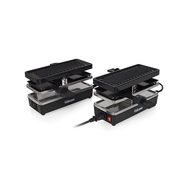 Tristar RA-2742 Lot de 2 appareils à raclette interconnectables 4 personnes - Connectez jusquà 3 autres appareils - 2 x 400 