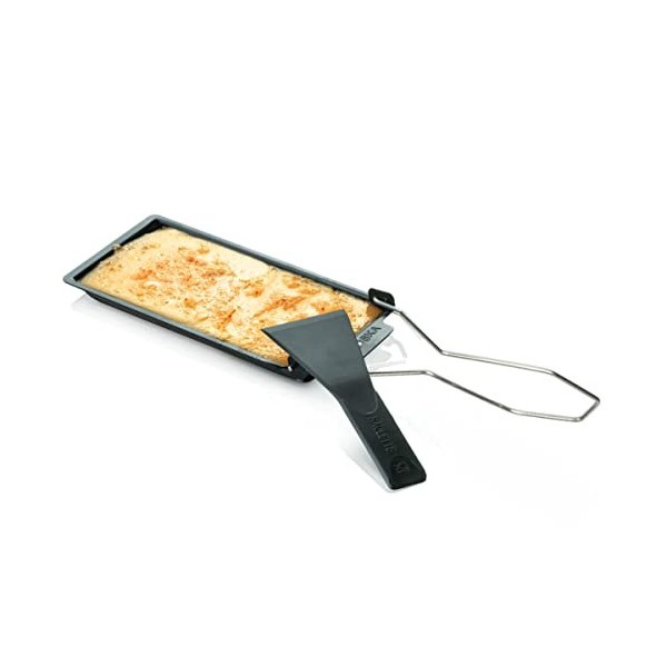 BOSKA Cheese Barbeclette® de Gril à raclette/Caquelon à fromage avec spatule/Compatible barbecue/Noir / 175 x 85 mm