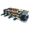 Korona 45072 Barbecue électrique de table pliable/Raclette pour 8 personnes | Raclette 2 en 1 avec 8 poêles et spatules | Ave