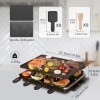 2-en-1 Gril à raclette 8 personnes Gril de table électrique Anti-adhésif Plaque de cuisson réversible électrique Raclette san