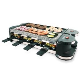 Korona 45071 Barbecue électrique de table rotative/Raclette | Pour 8 personnes | Plaque de cuisson antiadhésive,Nettoyage Fac