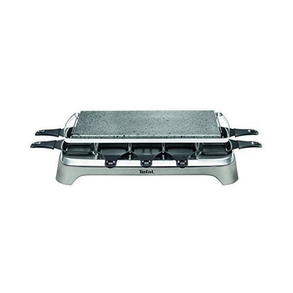 Tefal Appareil à raclette & Pierrade, Fonte parfaite du fromage, Jusquà 10 personnes, Pierre de lave naturelle, Rangement ac