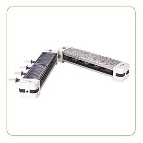 LITTLE BALANCE 8502 Wing & Cheese Duo 1200, Raclette Pierre à Cuire modulable rotatif 360°, 8 personnes, 1200 W, Blanc