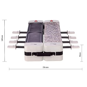 LITTLE BALANCE 8502 Wing & Cheese Duo 1200, Raclette Pierre à Cuire modulable rotatif 360°, 8 personnes, 1200 W, Blanc