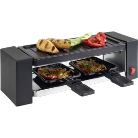 Korona 45080 Raclette I Mini I 2 personnes | Single I Plaque de cuisson amovible et antiadhésive I Avec deux poêlons et spatu
