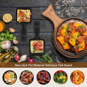 Hisdricus Lot de 4 Poelon raclette tefal, poêlons à raclette, pour raclette grill, avec revêtement antiadhésif et 4 grattoirs