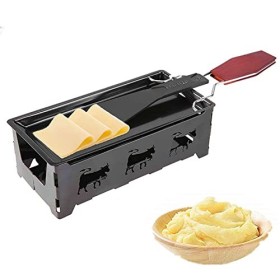 Holzsammlung Fromage Plateau De Cuisson en Acier,Mini Raclette Pliable Photophore Portable Raclette Rôtissoire - Faites Fondr