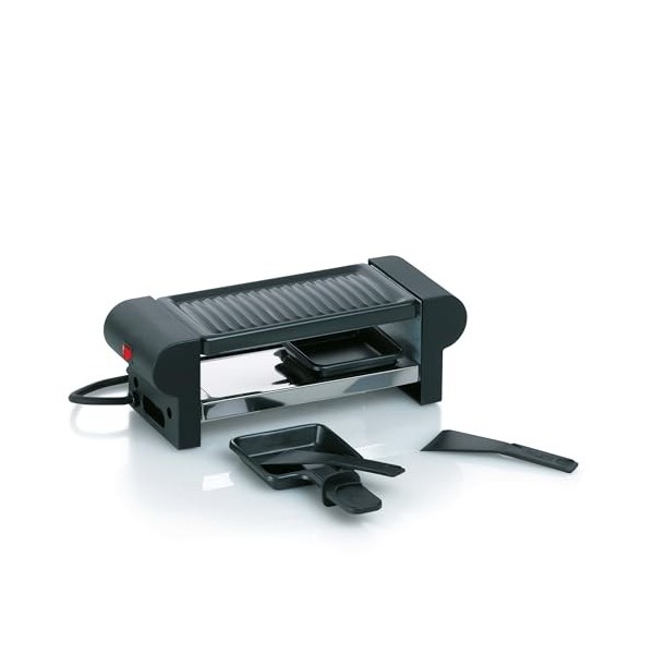 Kela 66490 appareil à raclette électrique avec grill, 2 personnes, coloris noir, Bernina