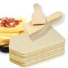 Lot de 16 accessoires pour raclette comprenant 8 spatules et 8 planchettes en bois de hêtre
