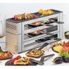 Spring Raclette à pizza 6 en argent, plaque de cuisson en aluminium, 6 personnes