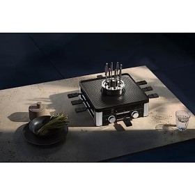 WMF Lumero Station Gourmet 3-en-1, Raclette, Appareil à fondue, Grill électrique dintérieur, 8 personnes, Gamme complète da