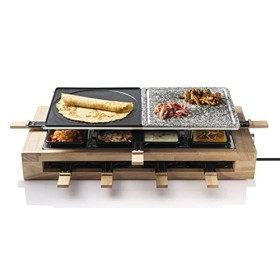 Bestron Raclette grill XL, appareil à raclette électrique jusquà 8 personnes avec pierre naturelle et plaque de grill à revê