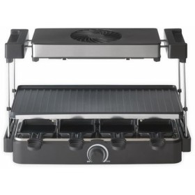 Trebs Raclette Grill 15110 - Raclette avec hotte - 8 poêlons - Double revêtement anti-adhésif - 1300 W - Noir