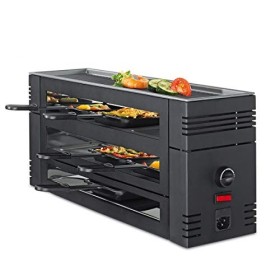 Printemps 3367710002 Pizza et raclette 6 avec plaque de grill en aluminium, noir