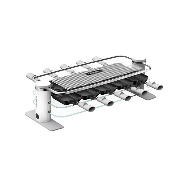 LAGRANGE Appareil à raclette 10 personnes, 1200 W, Plateaux verre, plateau supérieur démontable pour nettoyage simplifié, Rep