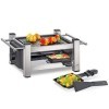 Küchenprofi Raclette TASTE4, raclette pour 4 personnes, plaque de cuisson antiadhésive utilisable des deux côtés, 4 poêlons à