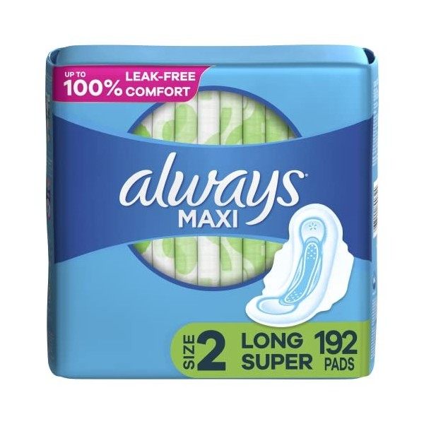 Always Maxi Long Super With Flexi-Wings 32-Count Packages Pack Of 6 by Always