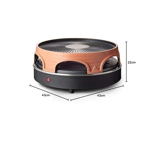 Emerio PO-113255.4 Four à raclette et à pizza Terre cuite/Noir One Size