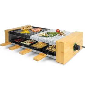 Korona 45090 Appareil à raclette pour 8 personnes | Design bambou de qualité supérieure | Avec plaques de cuisson divisées, p
