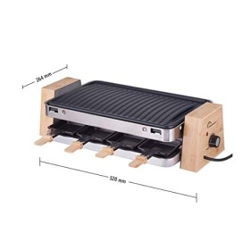 LITTLE BALANCE 8388 Wood 8, Raclette/Grill 8 personnes, 2 fonctions en 1 seul appareil, Accessoires fournis,1500 W, Bambou vé