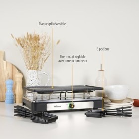 Tristar appareil à raclette RA-2748-3-en-1 - Raclette, pierre à cuire, gril, plancha/teppanyaki - Pour 8 personnes