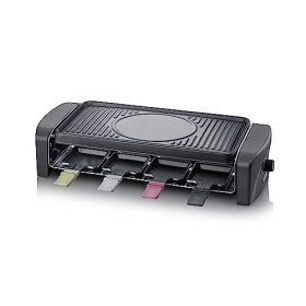 SEVERIN Appareil à raclette pour 8 personnes, Plaque de cuisson avec surface de cuisson rainurée et lisse 41,5 x 21 cm antiad