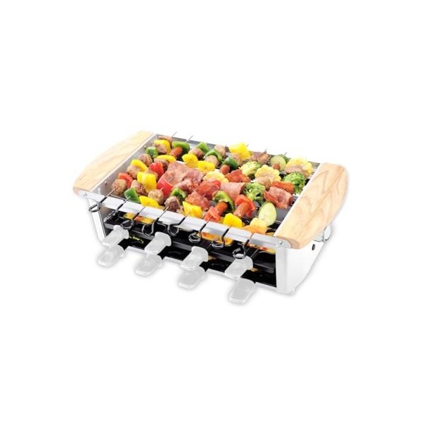 LITTLE BALANCE 8263 Raclette Alpes 1200-8 - Raclette / Grill 8 personnes - Raclette Grill Brochettes électrique - Revêtement 