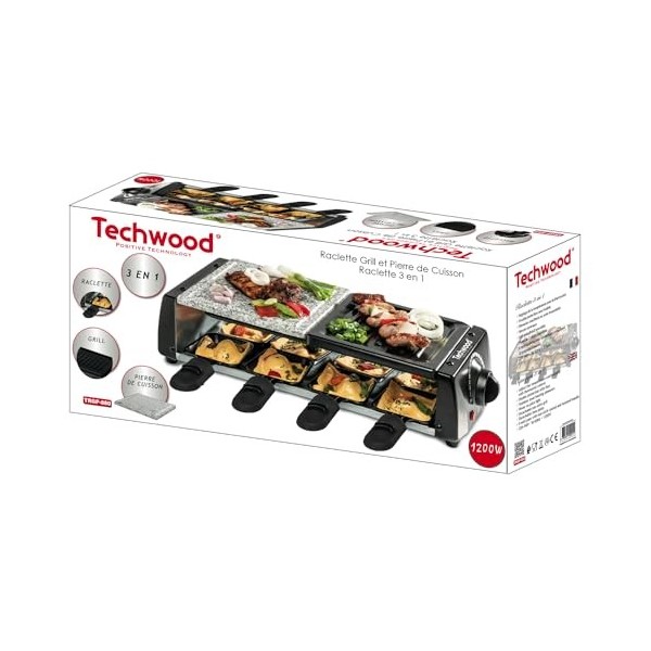 Raclette Grill - Pierre de Cuisson, Noir