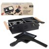 COOK CONCEPT KC2486 Raclette Duo A La Bougie Cuisine Cuisson Specifique Plaque Rechaud Plancha Barbecue, Metal-Fer, Bois-INOX
