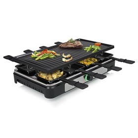 Tristar Raclette - 8 personnes - Surface de cuisson 42 x 23 cm - Thermostat réglable avec anneau lumineux - 1400 W - Noir - R