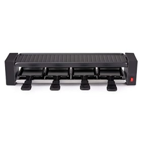 alpina Coffret Raclette Gourmet Set - 800 W - Appareil a Raclette - Revêtement Anti-Adhésif - Acier Inoxydable - Facile à Tra